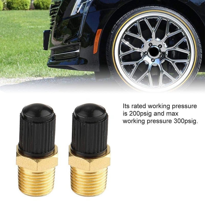 KIMISS Schrader Valve, 2Pcs 1/8" NPT MPT Brass Air Compressor Tank Fill Valve Relief Valve - Image 4